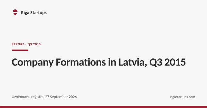 Cover for Company Formations in Latvia, Q3 2015
