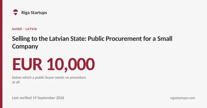 Cover for Selling to the Latvian State: Public Procurement for a Small Company