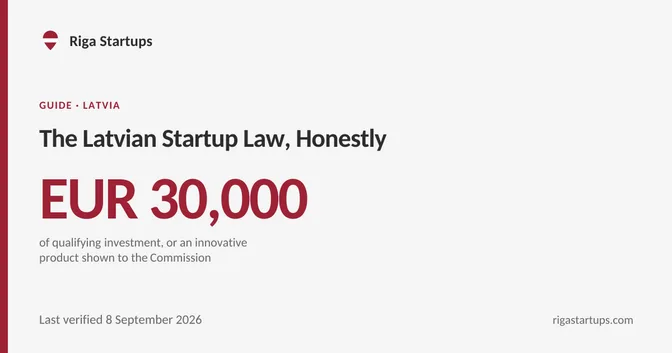 Cover for The Latvian Startup Law, Honestly